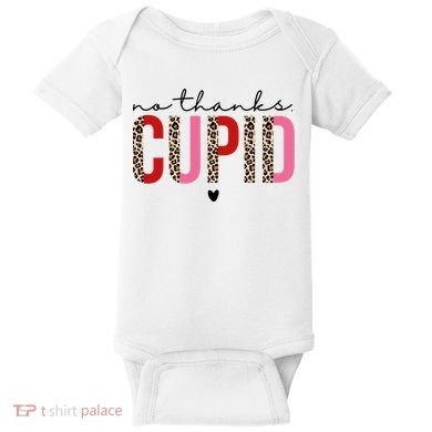 No Thanks Cupid Funny Anti Valentine Baby Bodysuit