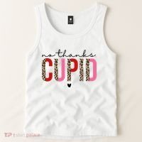 No Thanks Cupid Funny Anti Valentine Tank Top thumb 2