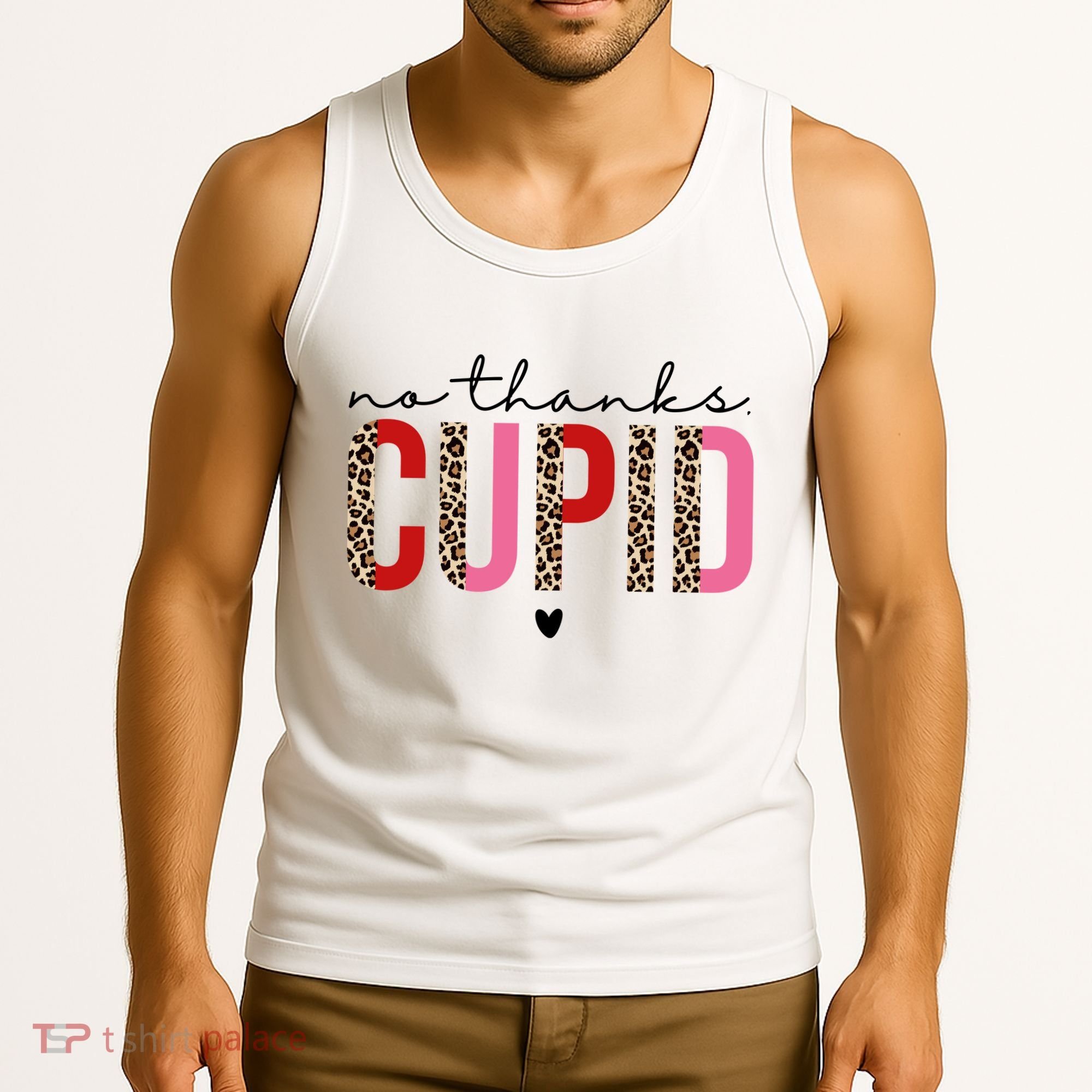 No Thanks Cupid Funny Anti Valentine Tank Top