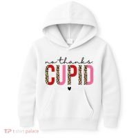 No Thanks Cupid Funny Anti Valentine Kids Hoodie thumb 0