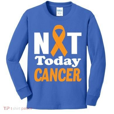 Not Today Cancer Fighter And Survivor Gift Kids Long Sleeve Shirt