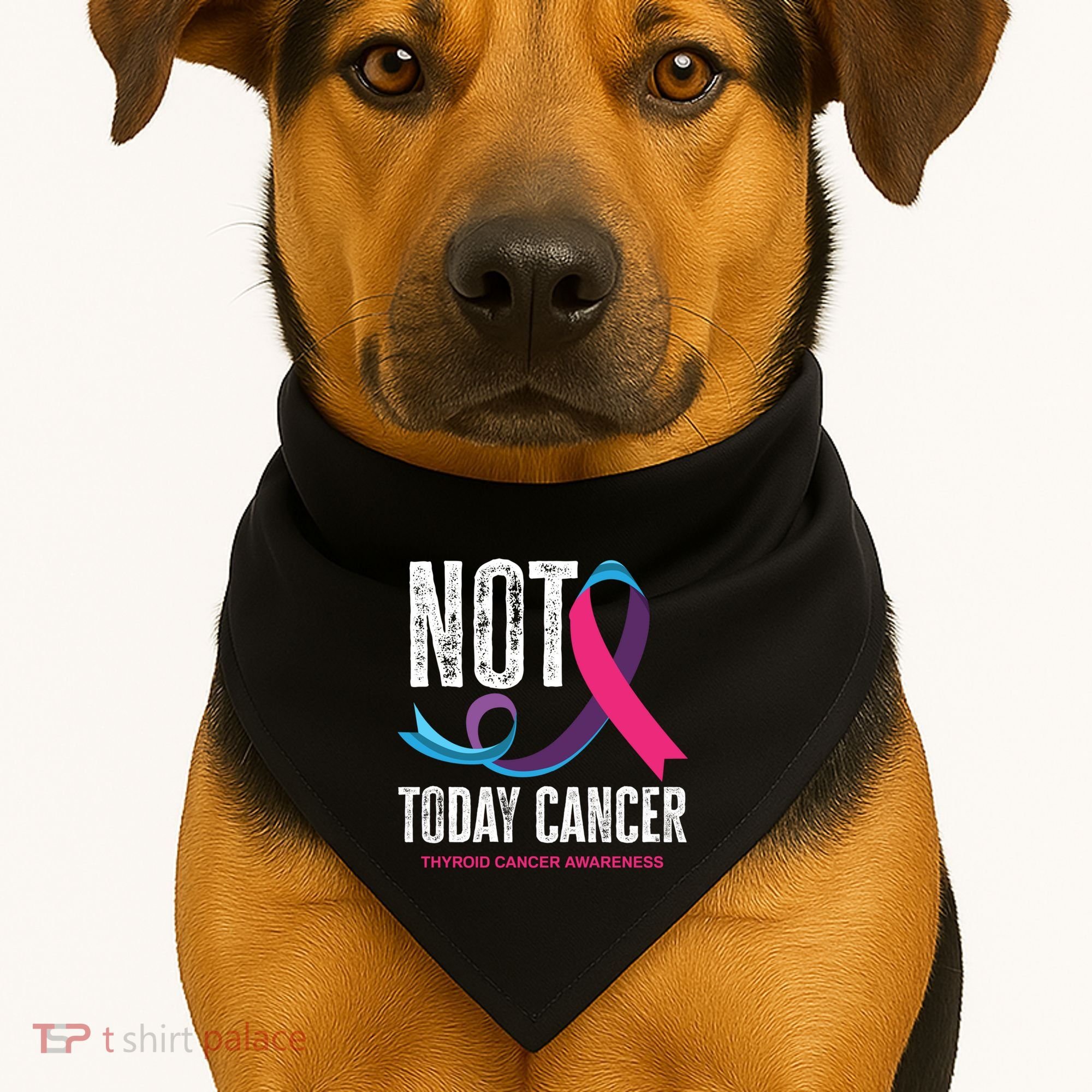 Not Today Cancer Support Thyroid Cancer Awareness Thyroid Cool Gift USA-Made Doggie Bandana