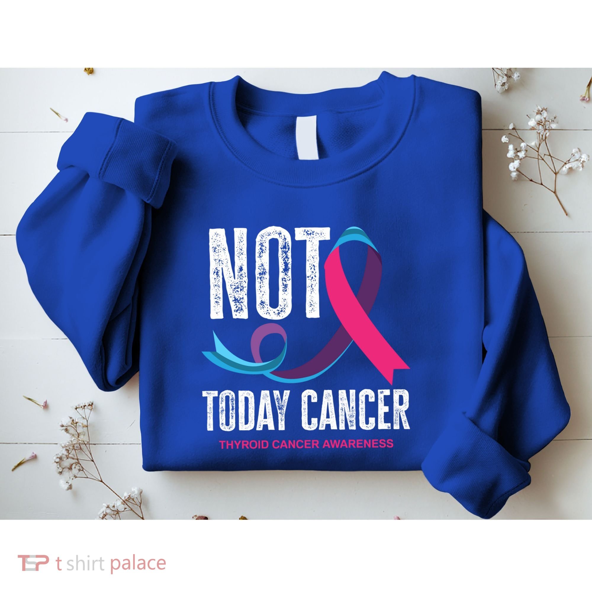 Not Today Cancer Support Thyroid Cancer Awareness Thyroid Cool Gift Sweatshirt
