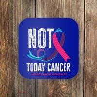 Not Today Cancer Support Thyroid Cancer Awareness Thyroid Cool Gift Coaster thumb 0