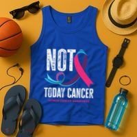 Not Today Cancer Support Thyroid Cancer Awareness Thyroid Cool Gift Tank Top thumb 4
