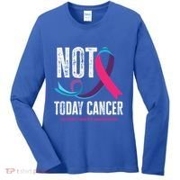 Not Today Cancer Support Thyroid Cancer Awareness Thyroid Cool Gift Women's Long Sleeve Shirt thumb 0