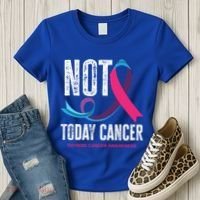 Not Today Cancer Support Thyroid Cancer Awareness Thyroid Cool Gift Women's T-Shirt thumb 3