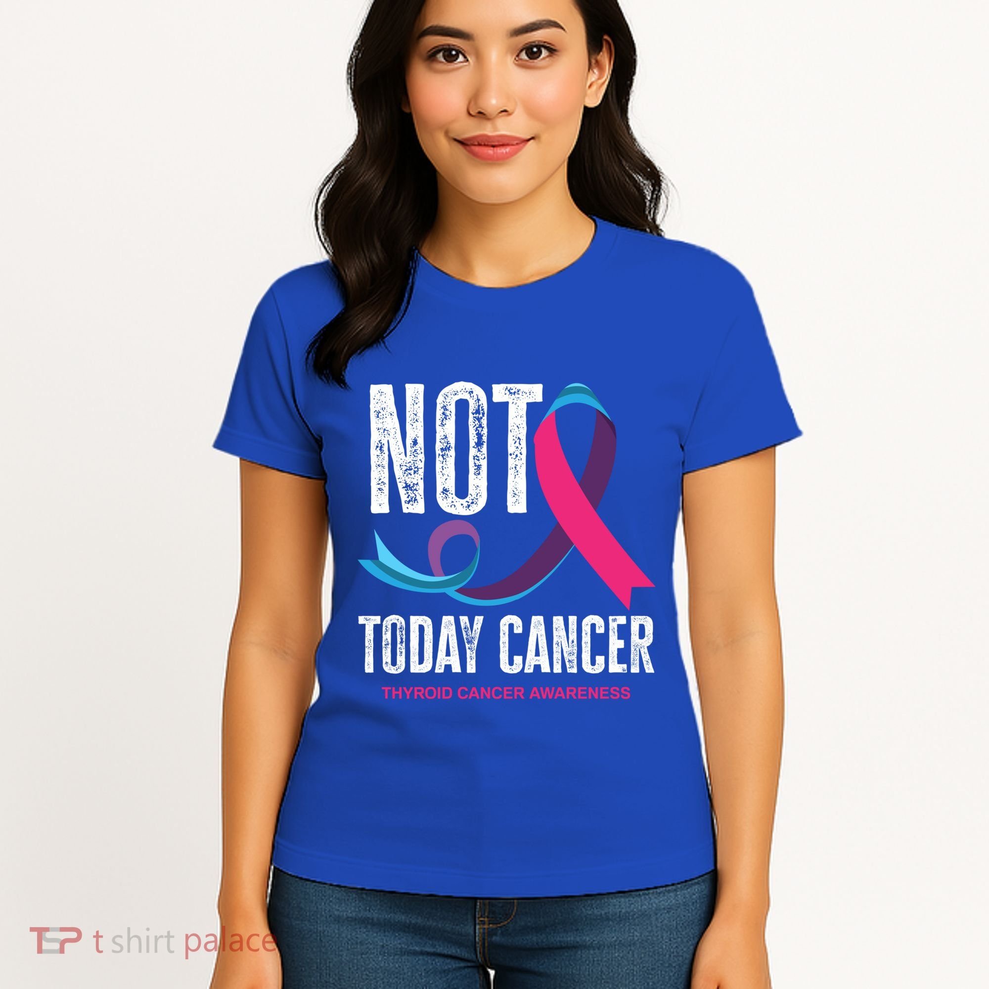 Not Today Cancer Support Thyroid Cancer Awareness Thyroid Cool Gift Women's T-Shirt