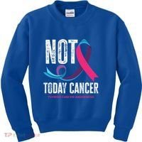 Not Today Cancer Support Thyroid Cancer Awareness Thyroid Cool Gift Kids Sweatshirt thumb 0