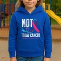 Not Today Cancer Support Thyroid Cancer Awareness Thyroid Cool Gift Kids Hoodie thumb 3