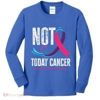 Not Today Cancer Support Thyroid Cancer Awareness Thyroid Cool Gift Kids Long Sleeve Shirt thumb 0