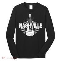 Nashville Tennessee Country Music Lovers Retro Guitar Player Long Sleeve Shirt thumb 0