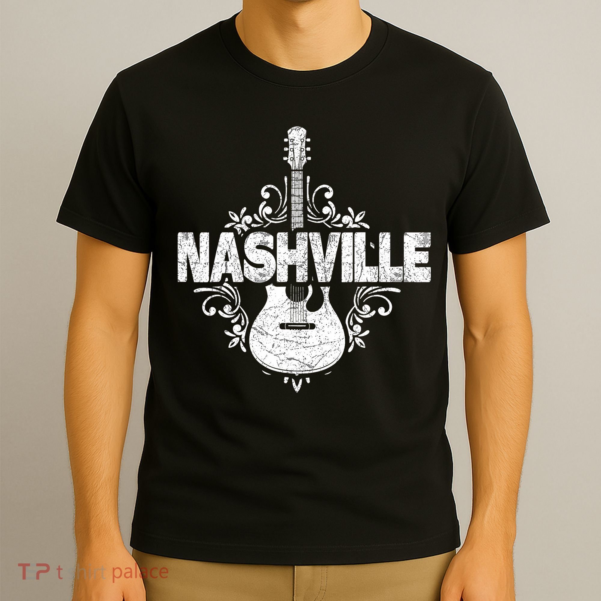 Nashville Tennessee Country Music Lovers Retro Guitar Player T-Shirt
