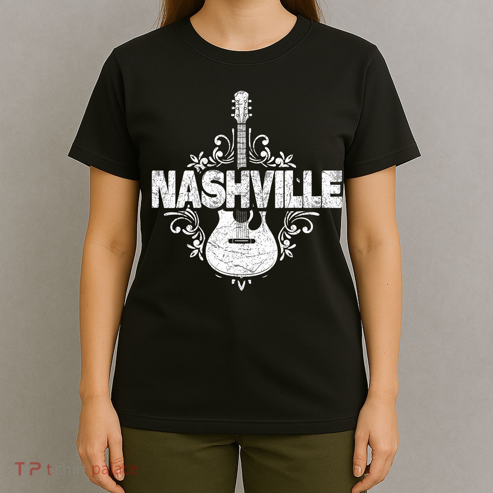 Nashville Tennessee Country Music Lovers Retro Guitar Player T-Shirt