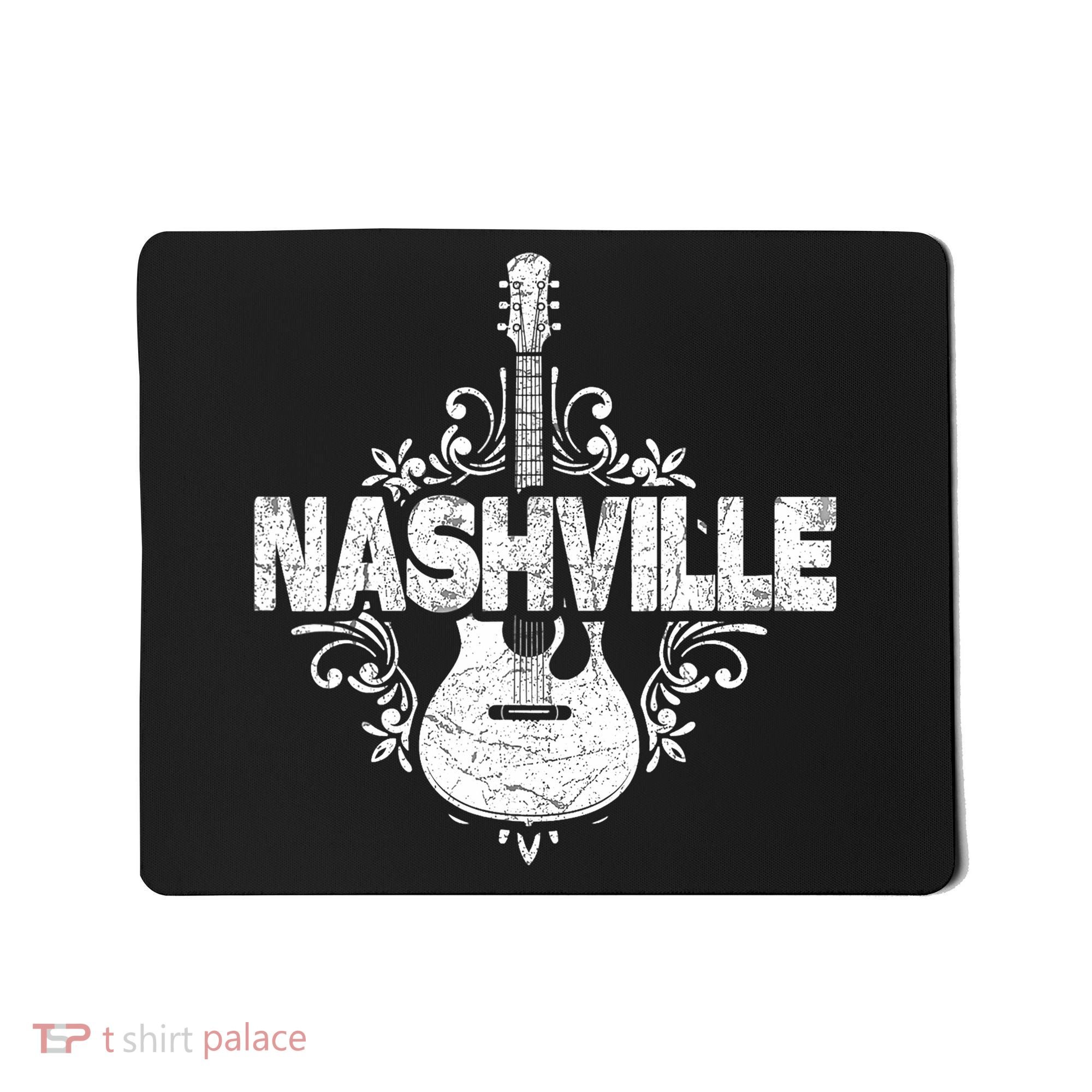Nashville Tennessee Country Music Lovers Retro Guitar Player Mousepad