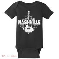Nashville Tennessee Country Music Lovers Retro Guitar Player Baby Bodysuit thumb 0
