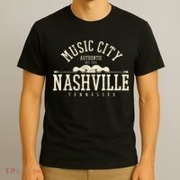 Nashville Tennessee Country Music City Guitar Gift Vintage T-Shirt thumb 3