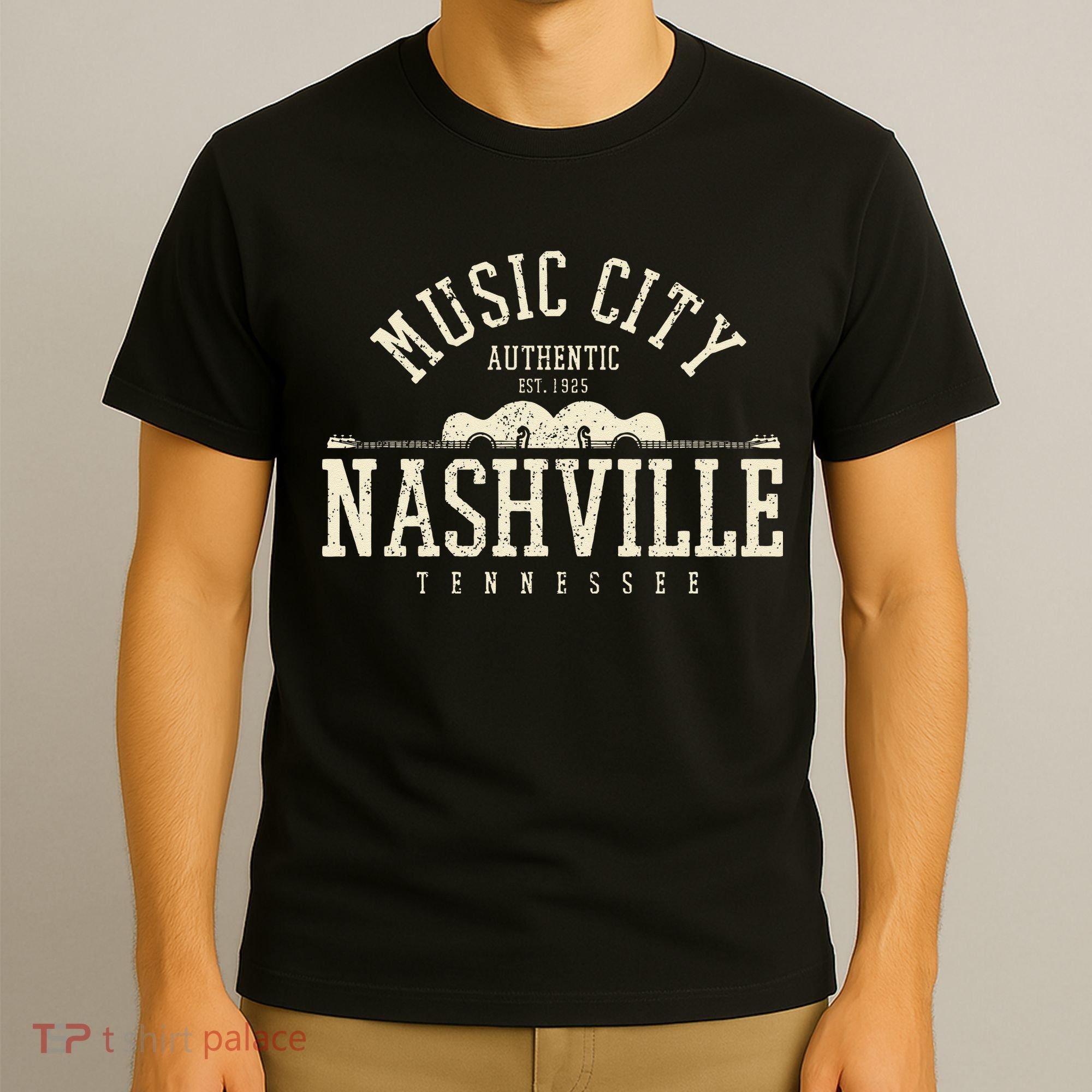 Nashville Tennessee Country Music City Guitar Gift Vintage T-Shirt