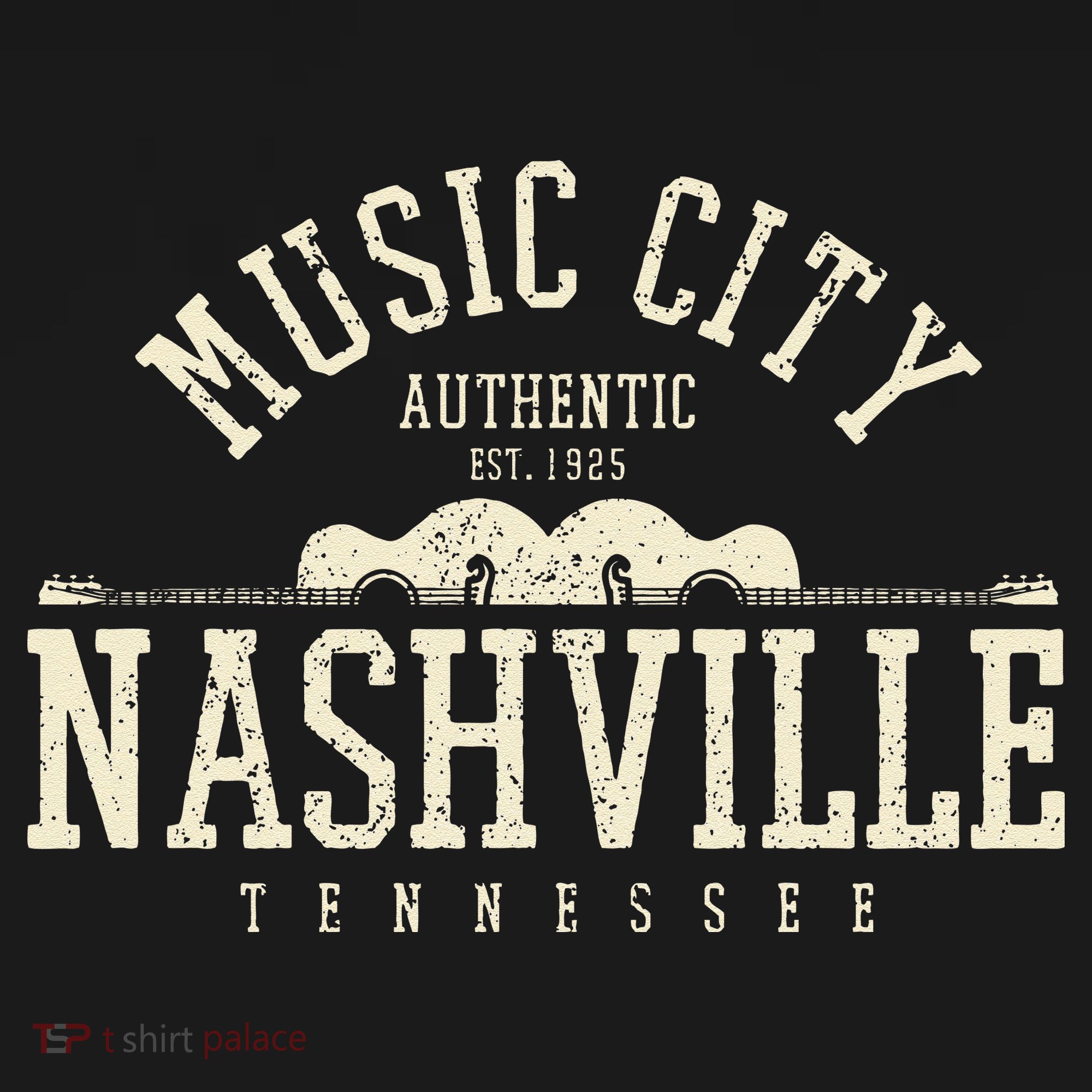Nashville Tennessee Country Music City Guitar Gift Vintage T-Shirt