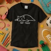 Not Today Crazy Cat Cute Cat For Lover Animal Tee Kids T-Shirt thumb 3