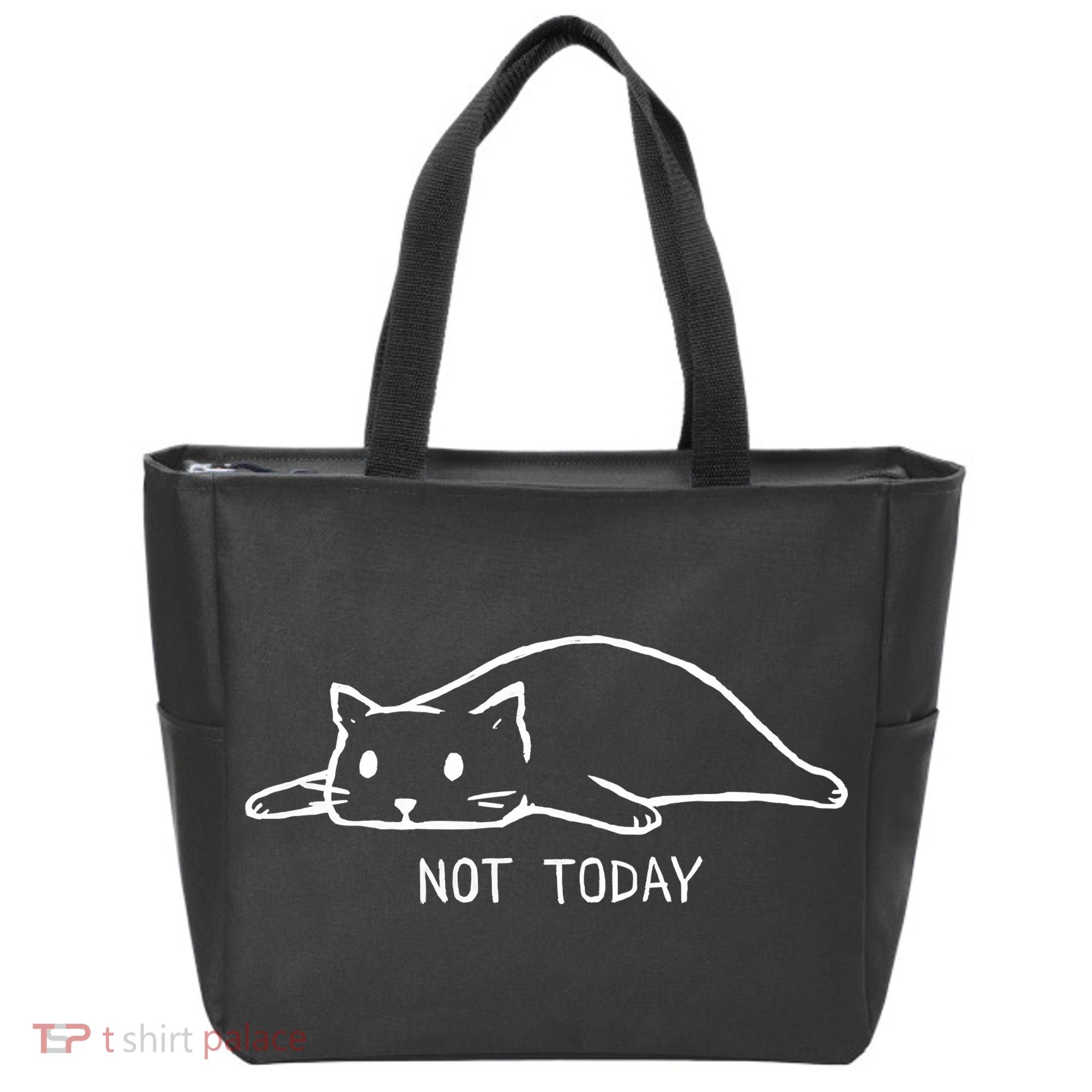 Not Today Crazy Cat Cute Cat For Lover Animal Tee Tote Bag