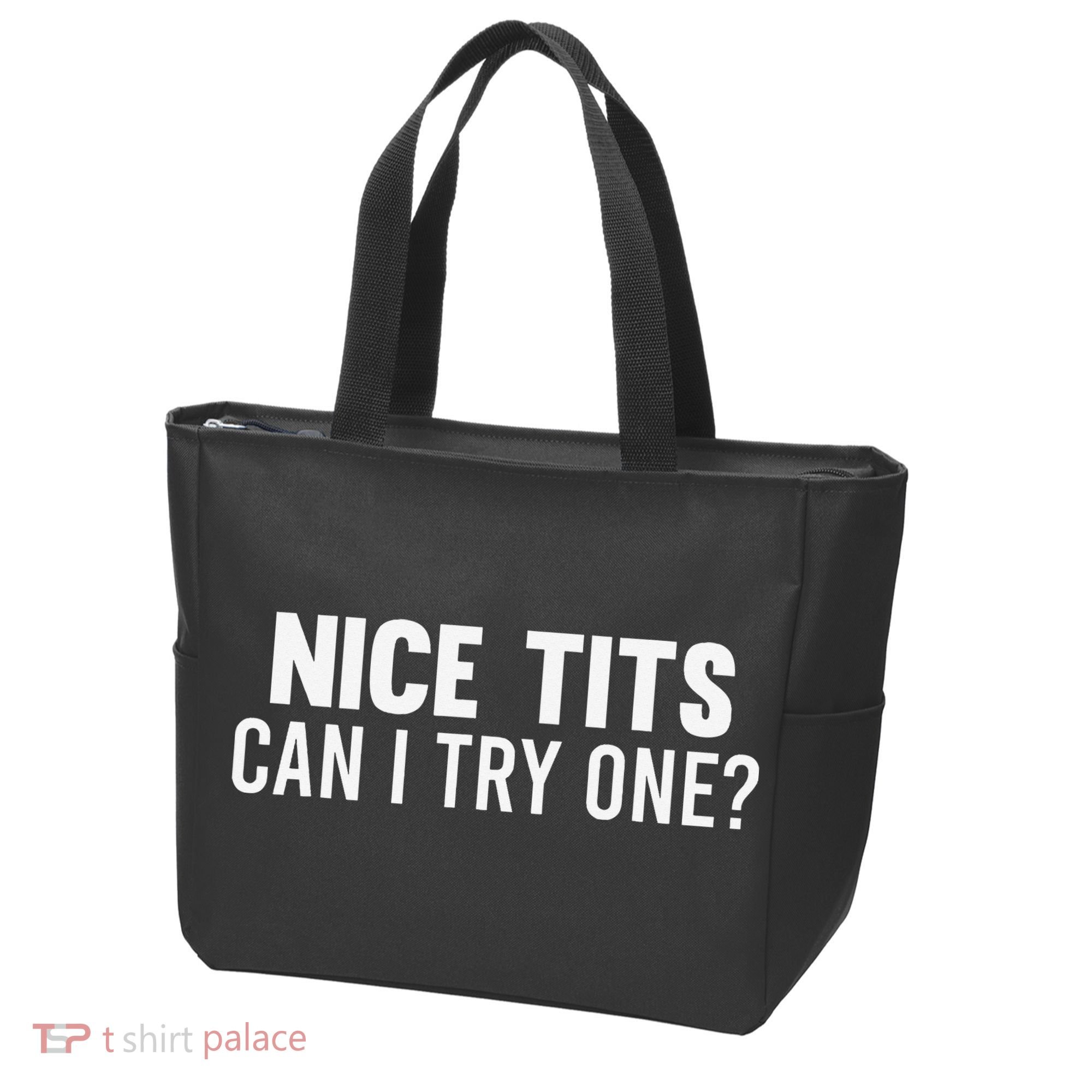 Nice Tits Can I Try One Funny Humor Dirty Jokes Tote Bag