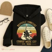 Nashville Tennessee Country Music City Boots Hat Guitar Hoodie thumb 4
