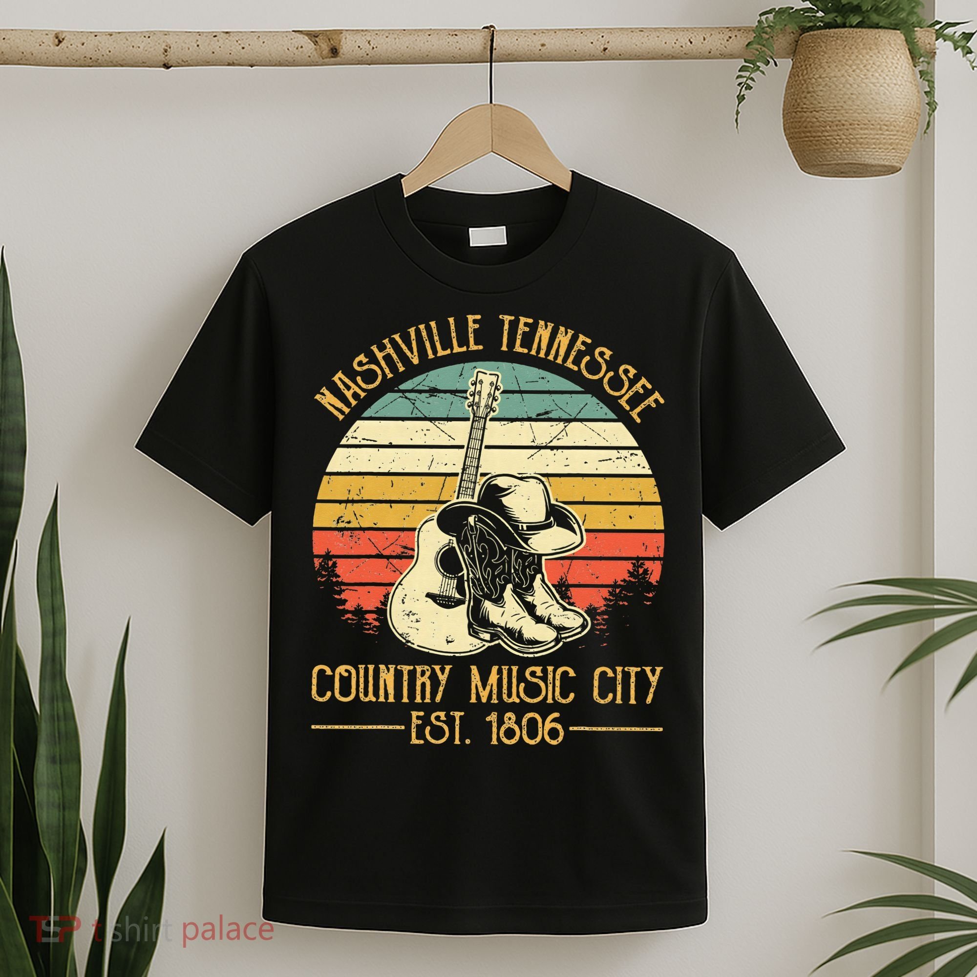 Nashville Tennessee Country Music City Boots Hat Guitar T-Shirt