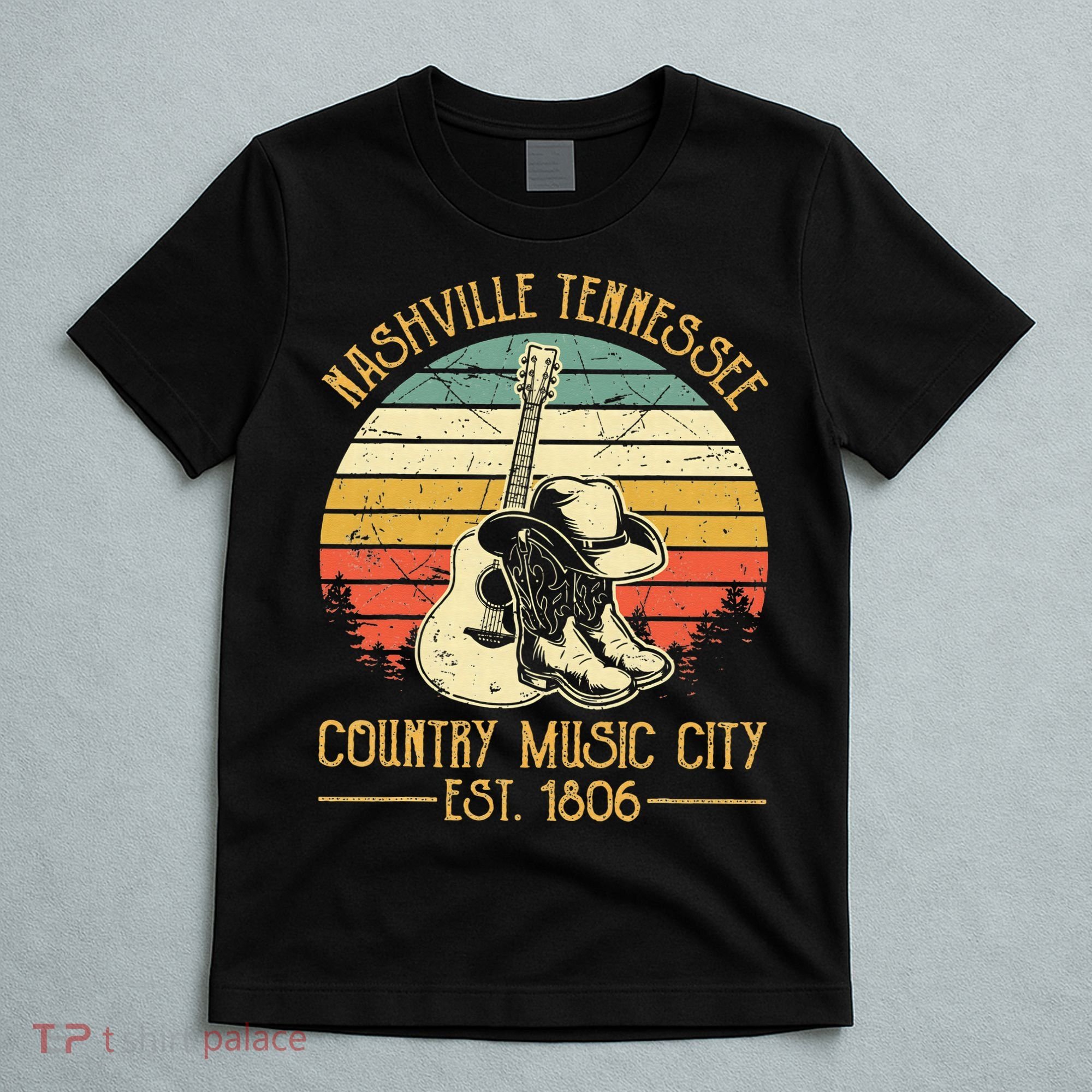 Nashville Tennessee Country Music City Boots Hat Guitar T-Shirt