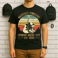 Nashville Tennessee Country Music City Boots Hat Guitar T-Shirt thumb 6