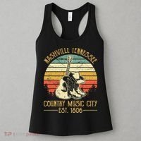 Nashville Tennessee Country Music City Boots Hat Guitar Women's Tank Top thumb 3