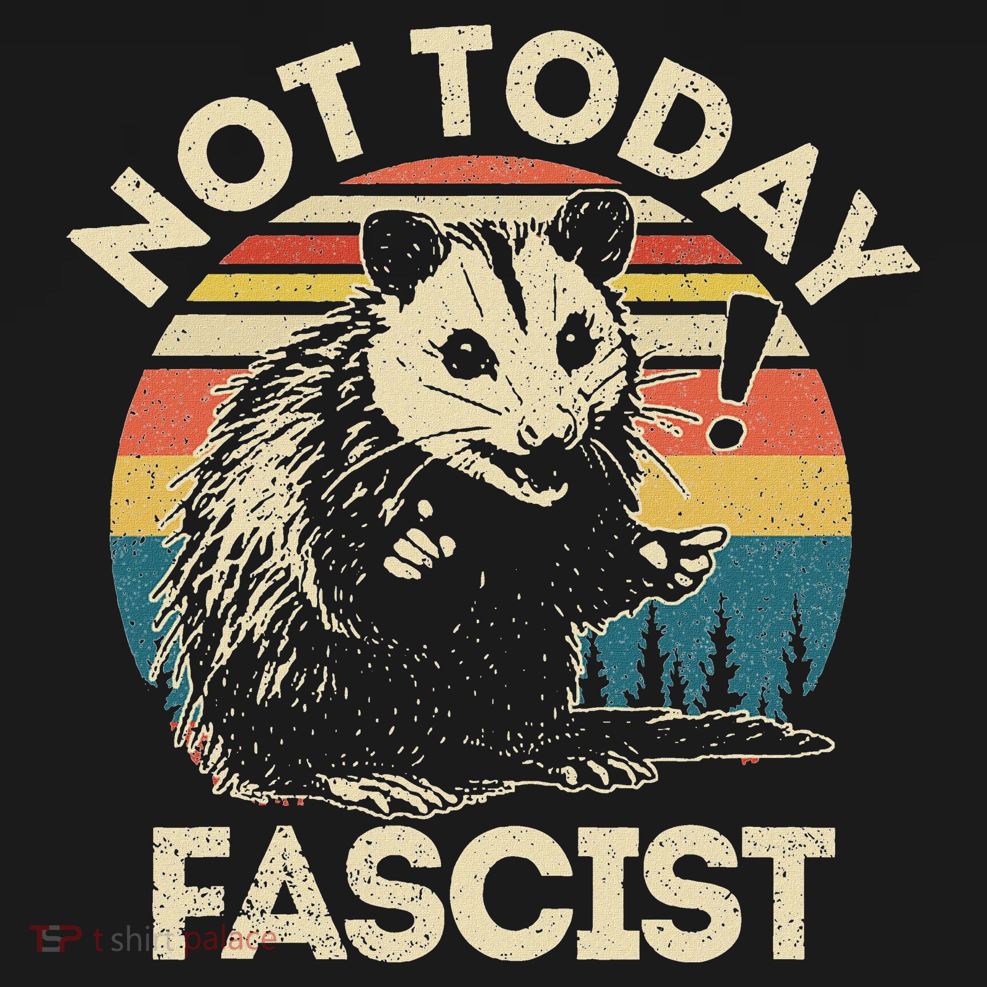 Not Today Fascist Opossum Social Possum USA-Made Doggie Bandana
