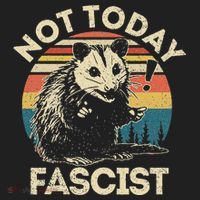 Not Today Fascist Opossum Social Possum Golf Towel thumb 3