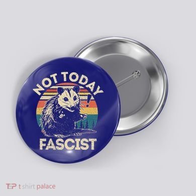 Not Today Fascist Opossum Social Possum Button