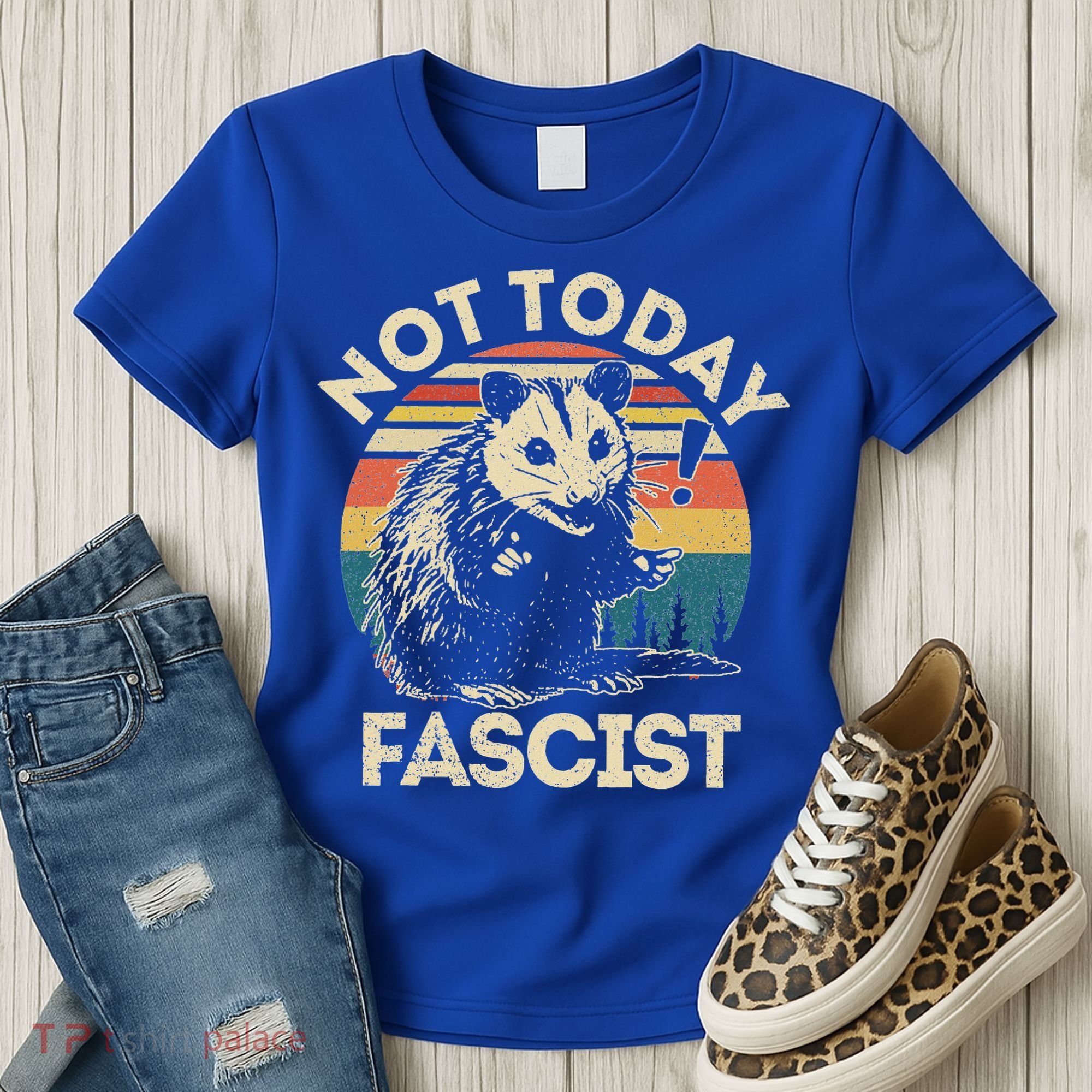 Not Today Fascist Opossum Social Possum Women's T-Shirt