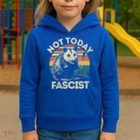 Not Today Fascist Opossum Social Possum Kids Hoodie thumb 3