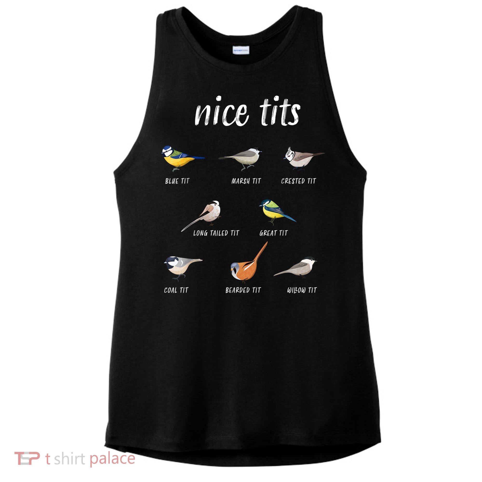 Nice Tits Funny Bird Watching Gift Dad Ladies PosiCharge Tri-Blend Wicking Tank