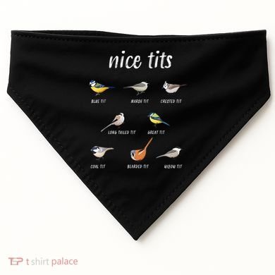 Nice Tits Funny Bird Watching Gift Dad USA-Made Doggie Bandana