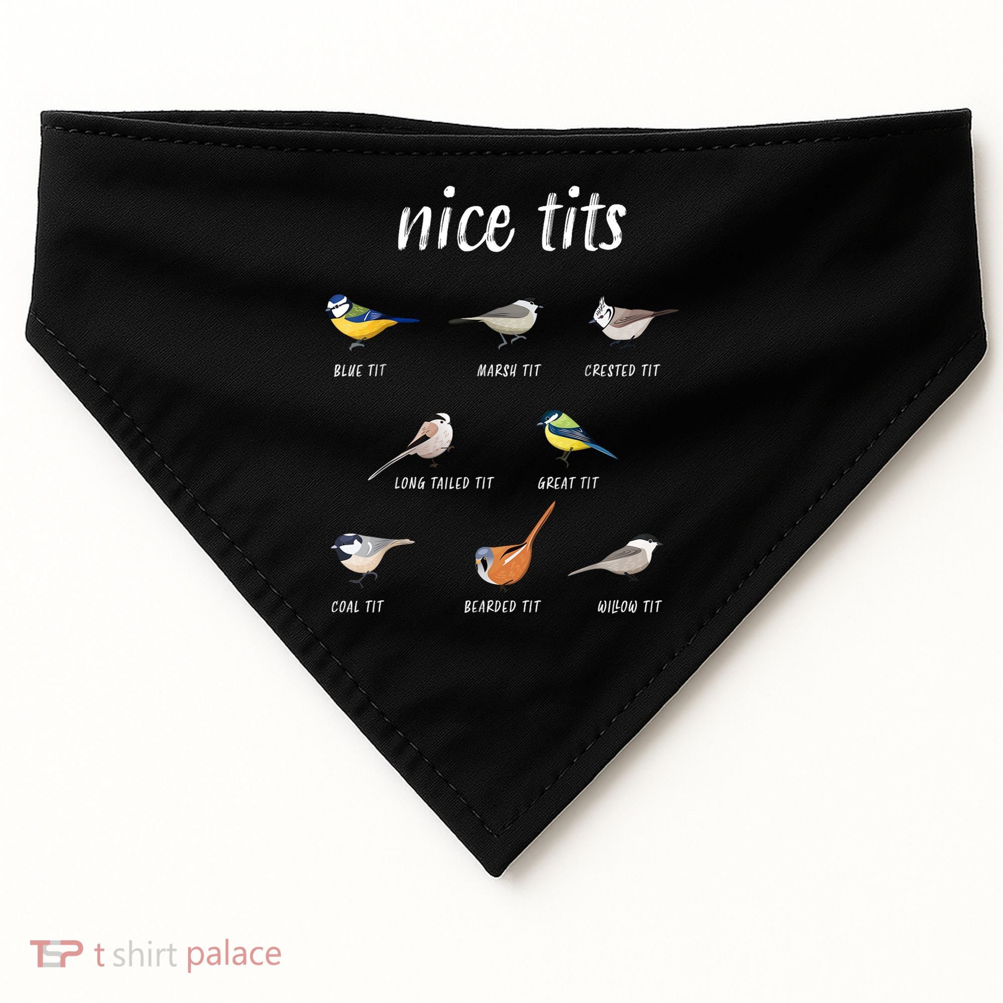 Nice Tits Funny Bird Watching Gift Dad USA-Made Doggie Bandana