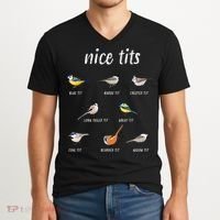 Nice Tits Funny Bird Watching Gift Dad V-Neck T-Shirt thumb 2