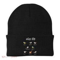 Nice Tits Funny Bird Watching Gift Dad Beanie thumb 0