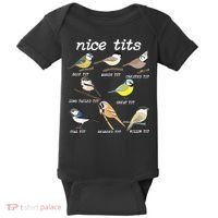 Nice Tits Funny Bird Watching, Funny Tit Birds Birdwatcher Baby Bodysuit thumb 0