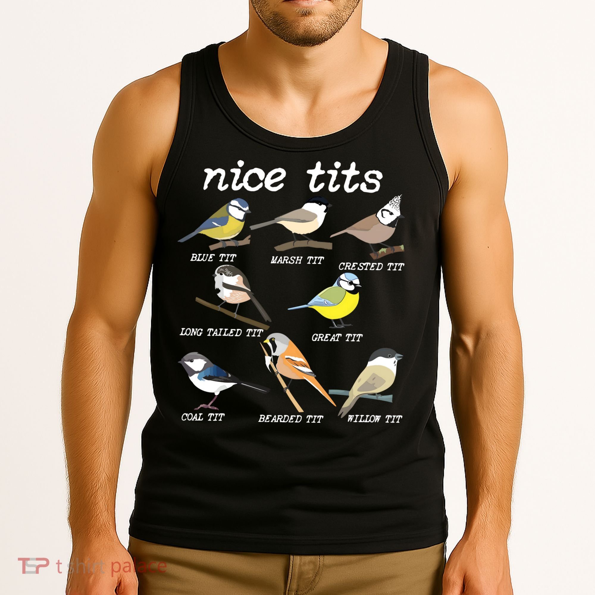 Nice Tits Funny Bird Watching, Funny Tit Birds Birdwatcher Tank Top