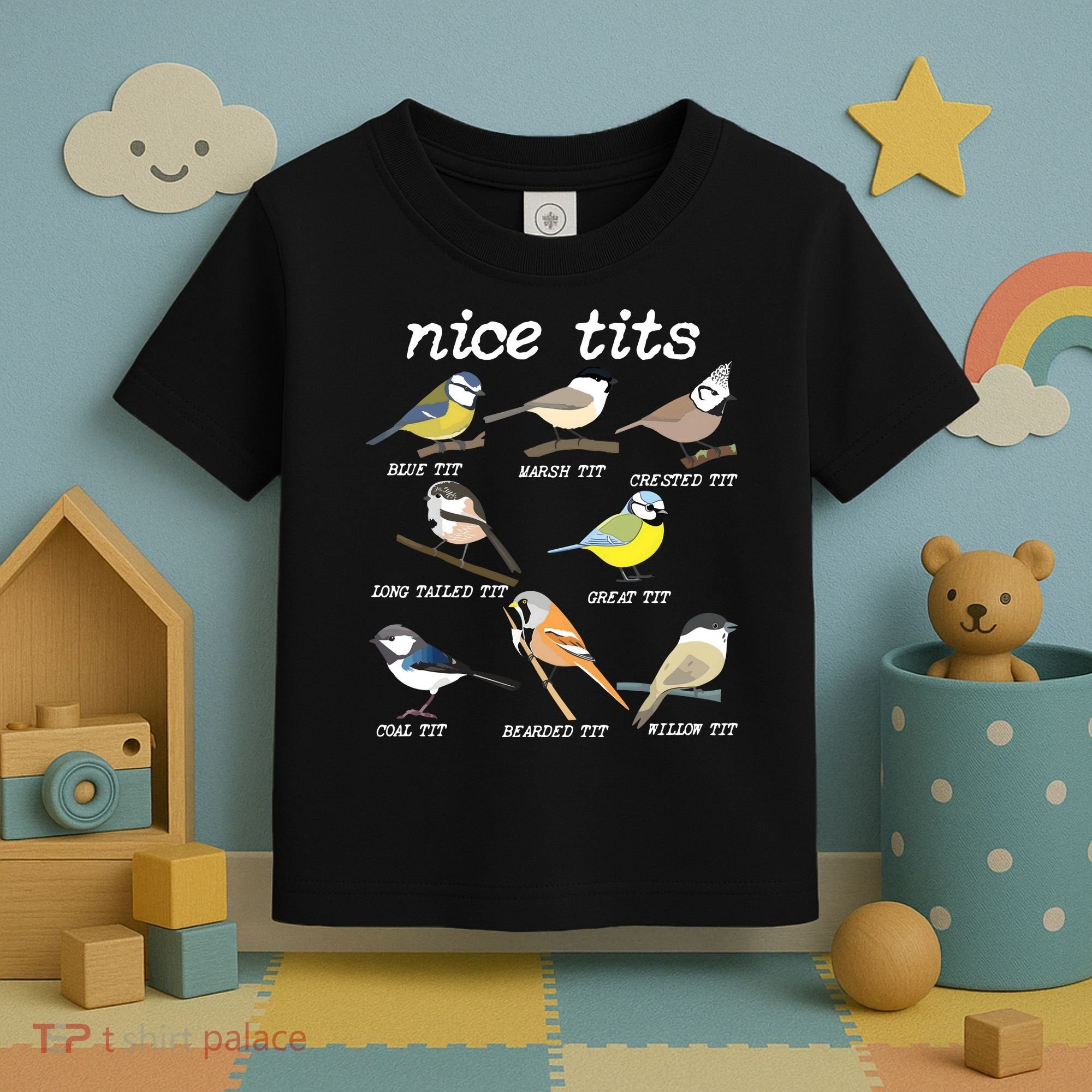 Nice Tits Funny Bird Watching, Funny Tit Birds Birdwatcher Toddler T-Shirt