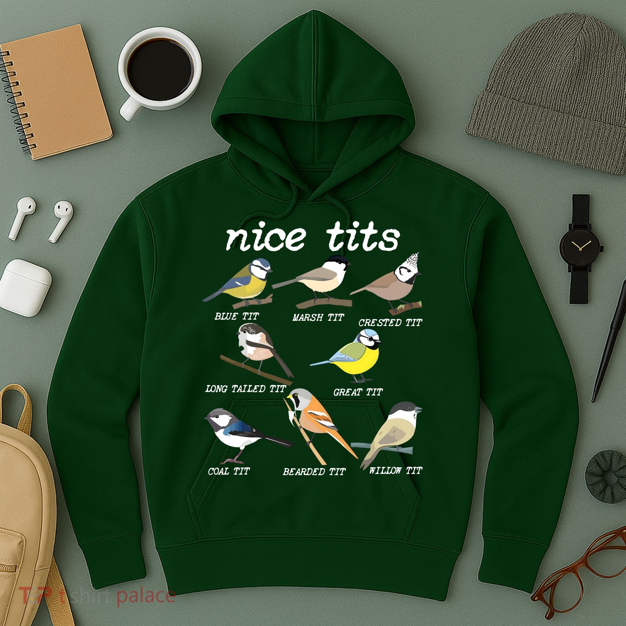Nice Tits Funny Bird Watching, Funny Tit Birds Birdwatcher Hoodie