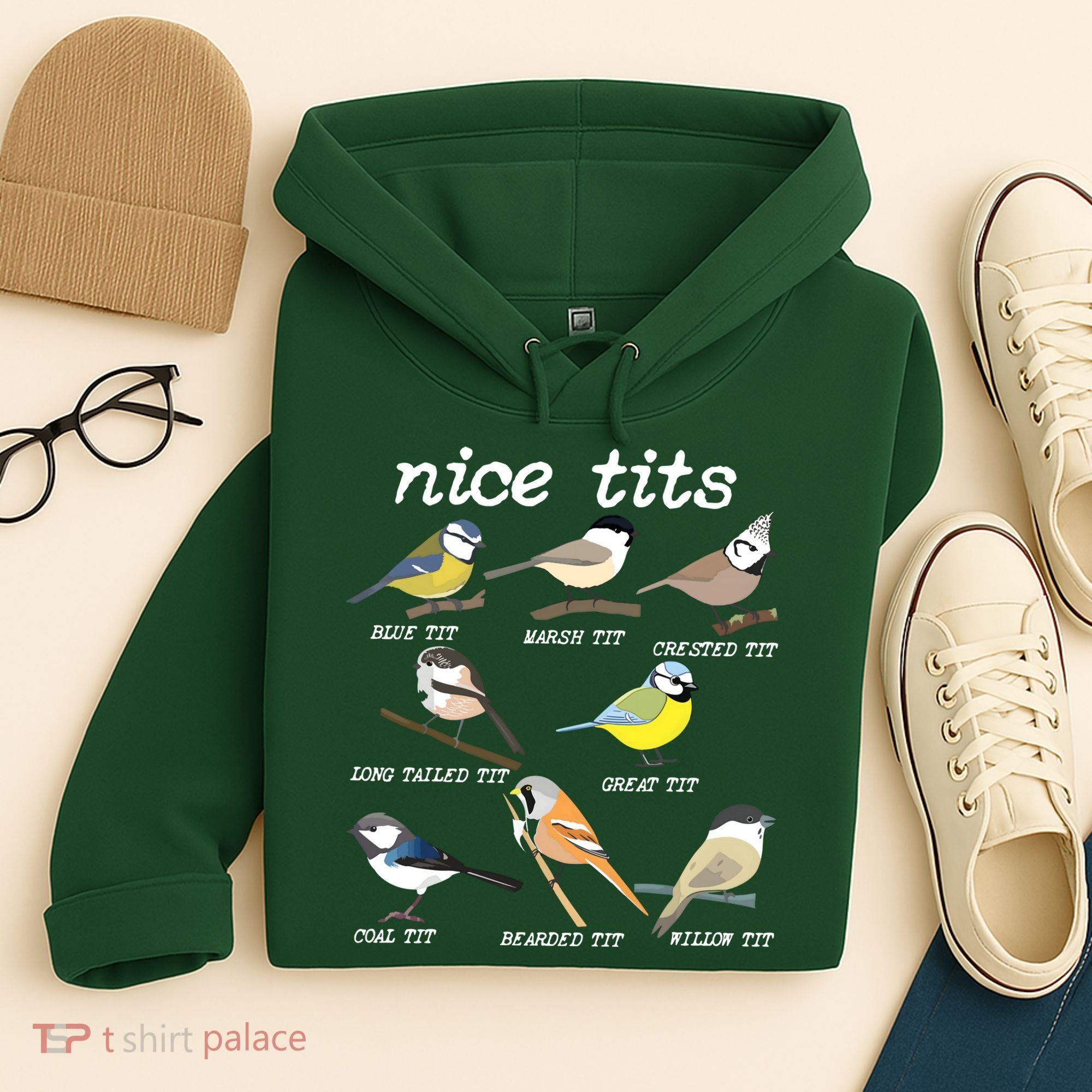 Nice Tits Funny Bird Watching, Funny Tit Birds Birdwatcher Hoodie