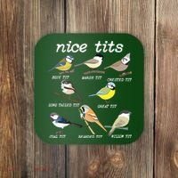Nice Tits Funny Bird Watching, Funny Tit Birds Birdwatcher Coaster thumb 0