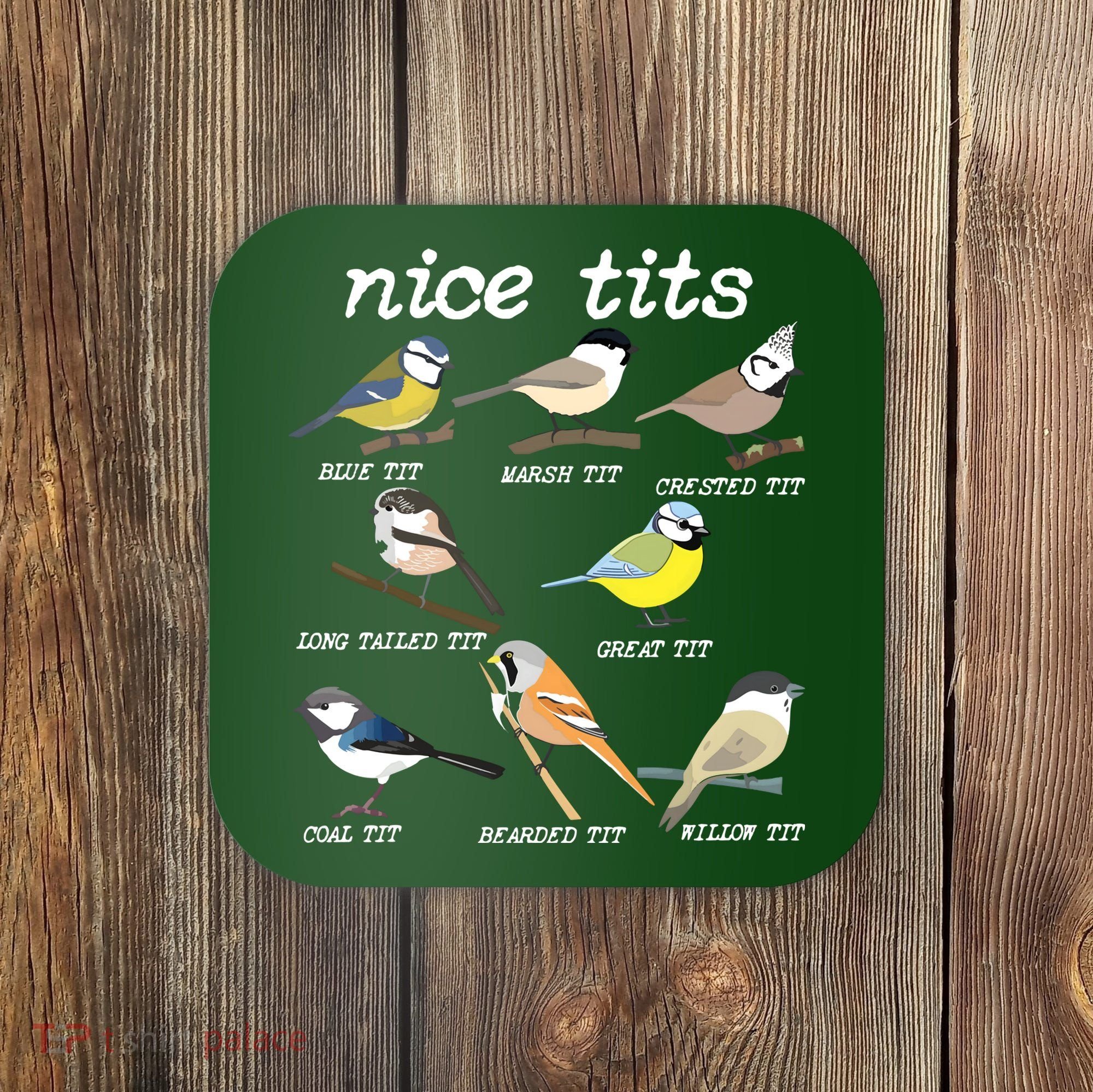 Nice Tits Funny Bird Watching, Funny Tit Birds Birdwatcher Coaster