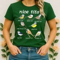 Nice Tits Funny Bird Watching, Funny Tit Birds Birdwatcher Women's T-Shirt thumb 2