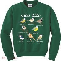 Nice Tits Funny Bird Watching, Funny Tit Birds Birdwatcher Kids Sweatshirt thumb 0